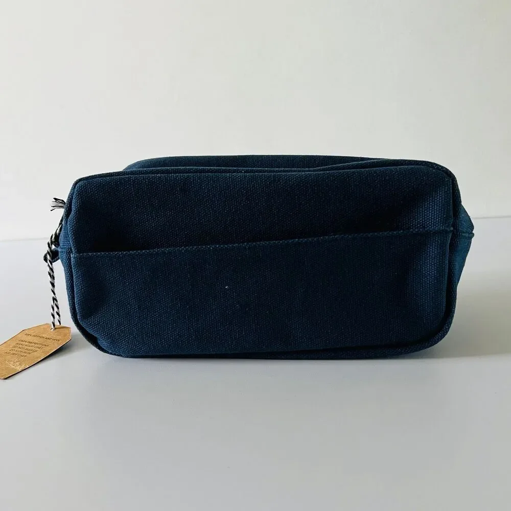 IZOLA Navy Dopp Kit Cosmetic Travel Shaving Shave Bag Tote - 